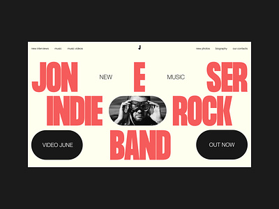 Website for indie-rock band Joneser indie landing page minimal music band musician rock ui ux webpage website