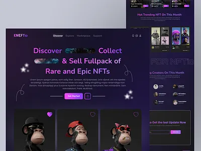 NFT Web Design - ENEFTio 3d branding graphic design ui