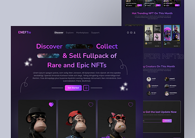 NFT Web Design - ENEFTio 3d branding graphic design ui