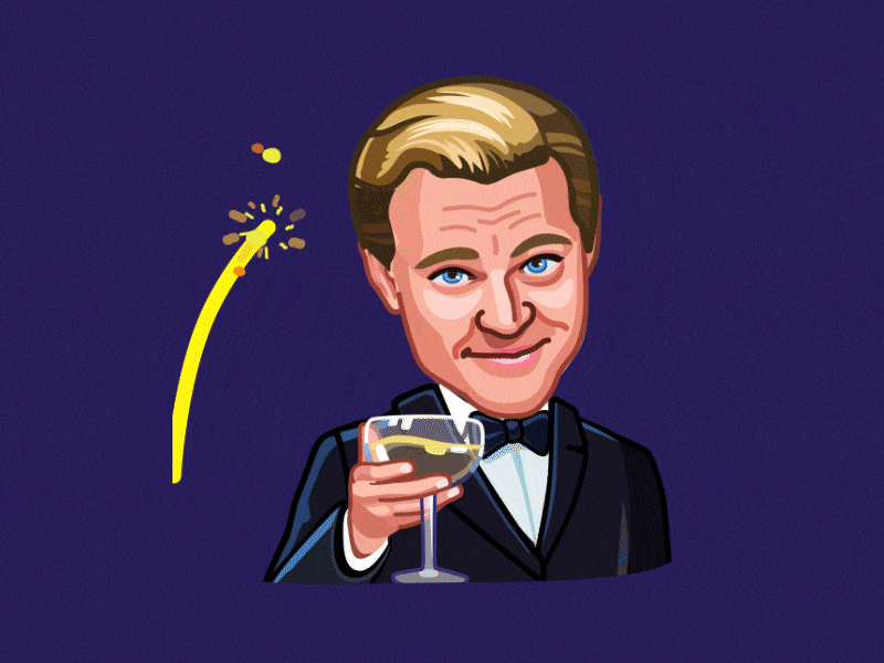 Cheers! actor adobe aftereffects animated animation app celebrity design firework illustration logo movie sticker ui