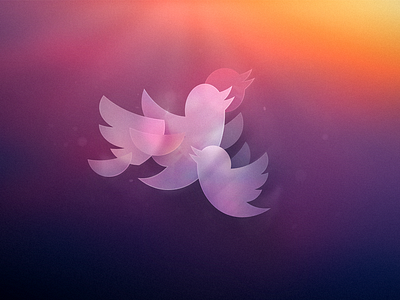 Twitter header visual birds clay design gradient illustration sketch sunset tweet twitter visual website