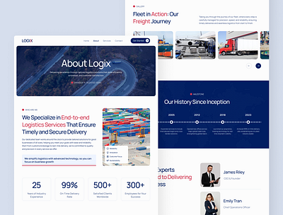 Logix About & Contact Us – Logistic Website UI Figma business website design cms intergration digital transformation figma template logistics management logistics web design logistics website mobile friendly design modern web design responsive ui supply chaintech transportation ui ui inspiration ui showcase ui trends uiux design ux for logistics website template