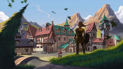 The vilage conceptart dnd fantasy fantasyart gameart rpg