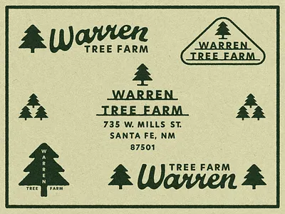 Warren Tree Farm brand identity branding christmas design graphic design handlettering holiday illustration illustrator lettering logo retro retro logo rustic tree farm trees vintage vintage logo