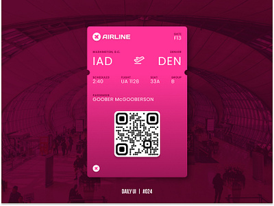 Daily UI 024 boarding pass daily ui 024 dailyui design figma icon product ui ux