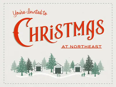 Christmas at Northeast christian christmas christmas card christmas market christmas village church church christmas church design postcard village vintage christmas