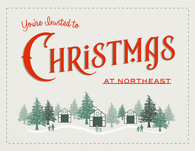 Christmas at Northeast christian christmas christmas card christmas market christmas village church church christmas church design postcard village vintage christmas