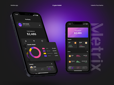 Crypto Wallet blockchain crypto design mobile ui ux wallet