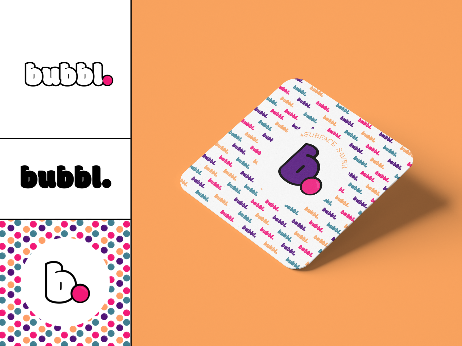 Example of Brand Identity Logo Design Concept- Bubbl Boba Tea Brand