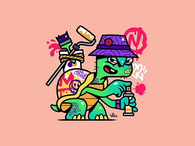 Slow Time graffiti illustrat illustration new york paint spray street tag turtle urban vector