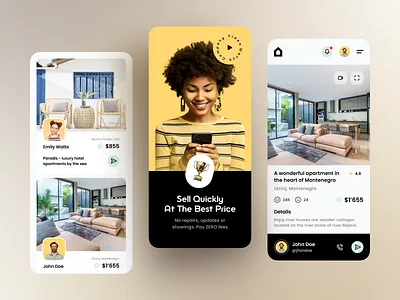 Real Estate App agent apartment app design estate flat home hotel house housing ios mobile property real estate realtor rent residence ui ux