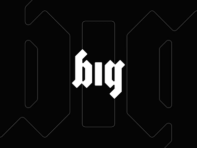 "BIG" ambigram adobe illustrator ambigram art big branding design fraktur logo type type design type logo typography vector