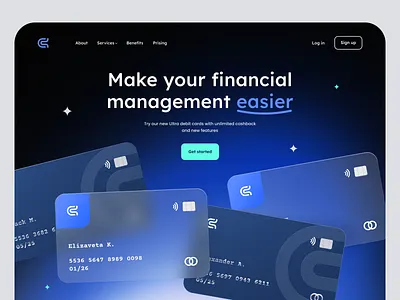 Finance Landing page animation banner concept design finance financelandingpage graphic hero interface landingpage mainsection ui uiux userinterface ux web webdesign