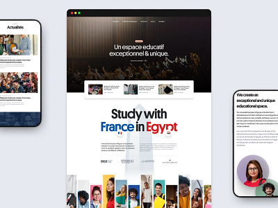 French University Egypt — Web Concept branding colors design illustration landing page typography ui ux web website
