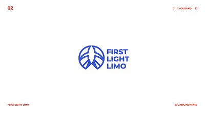 First Light Limo blue bold brand identity branding creative dark design golden ratio graphic design logo logomark logotype minimal minimalist negative space simple transportation typography unique vehicle