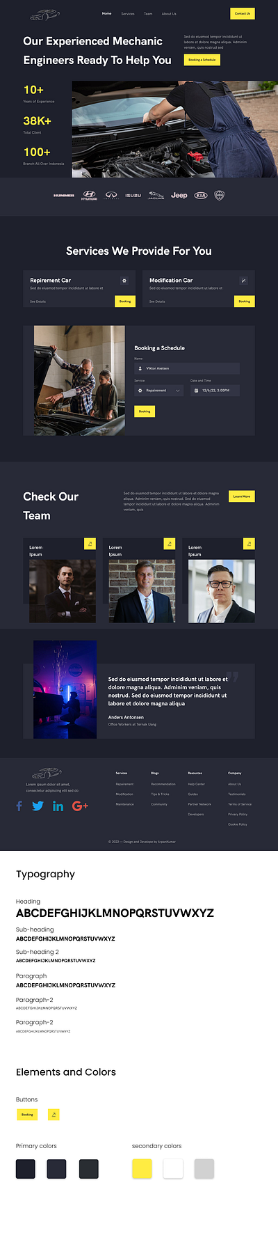 Automobile Repairing Website UI design 3d animation branding case study design graphic design illustration logo motion graphics shop ui ux vector
