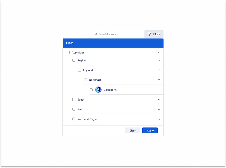 Filter using hierarchy concept by theDspace UI/UX design agency on Dribbble