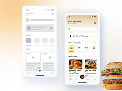 Online Food App UI adobe xd app tab design branding category design delivery app figma food app home screen illustration ios app logo design menu design mobile mockup ui design ui ux ux ux design vector wireframe design