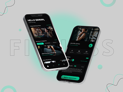 Fitness App | UIUX 🏋️‍♀️ app branding design graphic design illustration logo typography ui ux vector