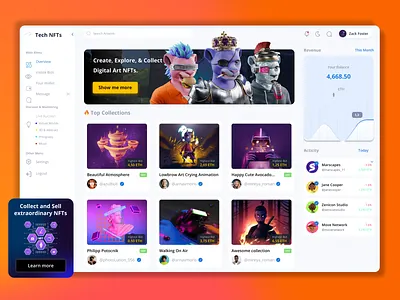 NFT Auction Marketplace User Dashboard admin admin panel analytics blockchain chart crypto wallet cryptoart design fluttertop nft nft app nft dashboard nft marketplace nft web nfts rarible ui uiux user dashboard web3