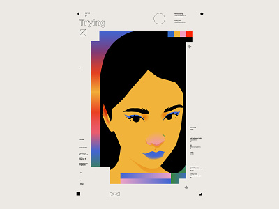 Mody & Busy abstract collumns composition design girl girl illustration gradient gradient map grid illustration laconic layout lines minimal portrait portrait illustration poster typography woman illustration woman portrait