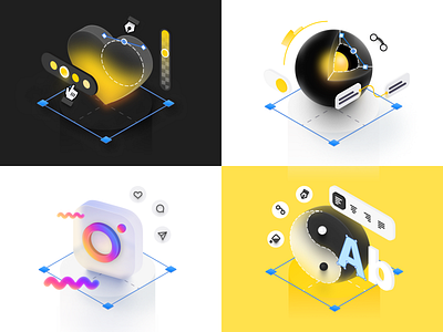 2.5D illustrations graphic design illustration