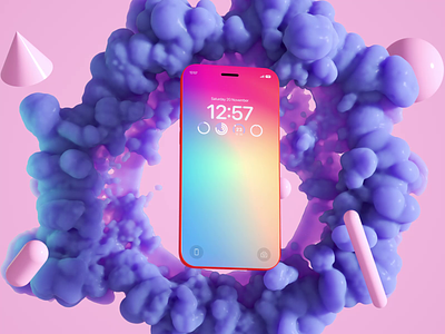 Mobile Pyro Simulation 3d abstract animation art c4d cinema4d colorful design houdinifx motion graphics purple pyro render simulation ui