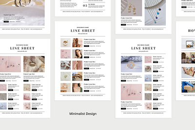 Line Sheet Templates canva canva template jewelry layout design line sheet template product catalog template