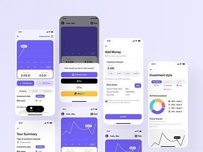 Fint App Design agency animation app design business design fint fintech investing investment ios app design ui uiux ux