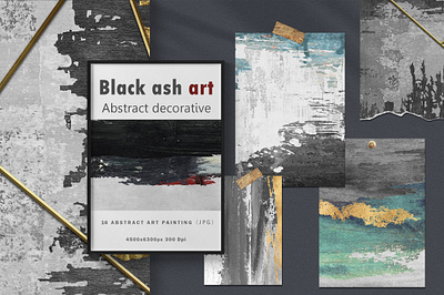 Abstract painted wall art set. Posters, carpets, prints. Digital card
