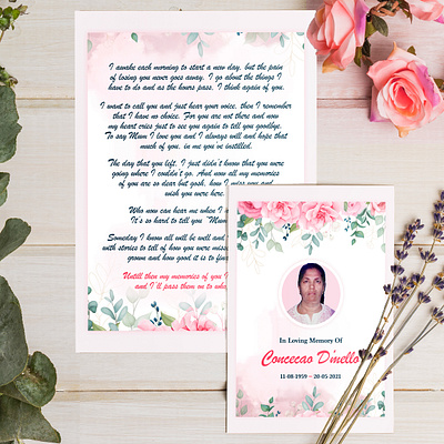 Memorial Card | In Loving Memory anniversary death anniversary card design digital cards floral card illustration images in loving memory invitation memorial service mortuary card webdesign wedding invitation wedding invite