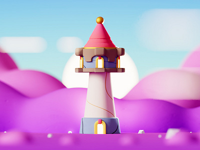 Castle 3d castle cinema 4d design game illustration isometric lowpoly