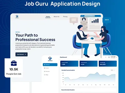 job Guru Application Design branding design figma graphic design illustration jobappdesign jobguruapp jobportaldesign logo mobileappdesign mockup prototyping ui userexperience ux uxui