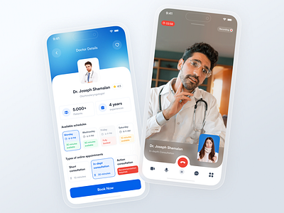 HelloDoc: Doctor Consultation Mobile App app branding call consult consultation design health ill medical mobile online schedule sick ui ux