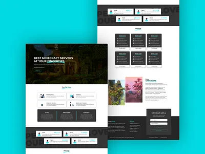 Minecraft Server Hosting Landing Page — Service & Pricing UI minecraft branding