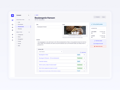 Managing content relations in Strapi asset badge cms collection content content management cover dashboard data management draft headless cms information inputs library link load more media library relations status strapi