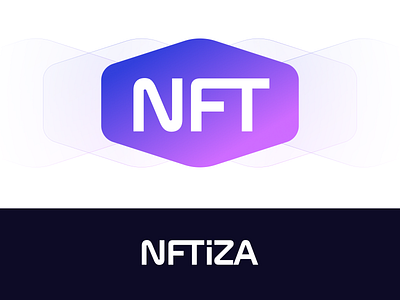 NFTiZA blockchain branding illustration layout logo design logotype nft nft logo unfold violet