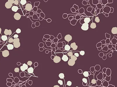 White Plants Pattern artistic design floristic graphic pattern plants seamlesspattern vector