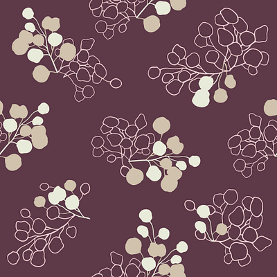 White Plants Pattern artistic design floristic graphic pattern plants seamlesspattern vector