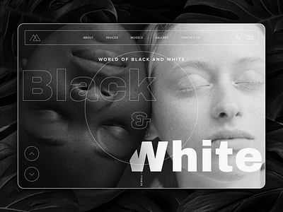 Black & White UI Landing Page app appdesign branding design graphic design illustration landing page logo ui uiux ux vector