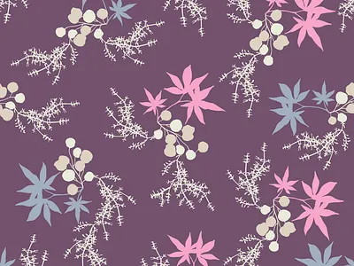 Pink and Violet Pattern artistic design floristic graphic lief pattern pink plants purpule seamlesspattern textile