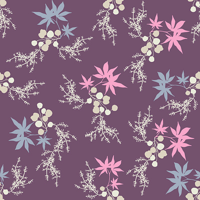 Pink and Violet Pattern artistic design floristic graphic lief pattern pink plants purpule seamlesspattern textile