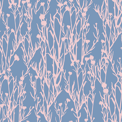 Pink Plants Pattern artistic blue design flower graphic pattern plant seamlesspattern textile
