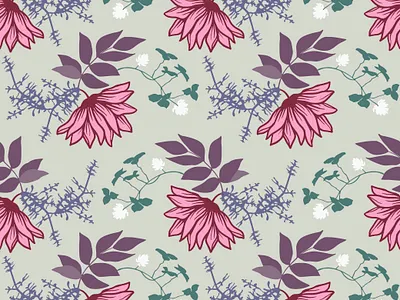Pink Flower Pattern artistic design flower graphic lief pattern pink textile