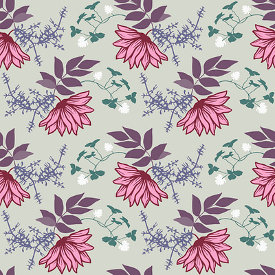 Pink Flower Pattern artistic design flower graphic lief pattern pink textile