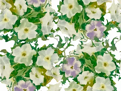 Petunias Pattern aquarell artistic design flower pattern seanlesspattern textile vector watercolor