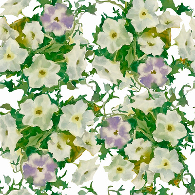Petunias Pattern aquarell artistic design flower pattern seanlesspattern textile vector watercolor
