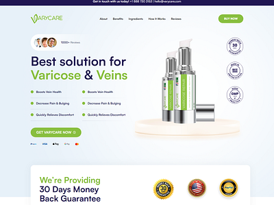 VaryCare figma landing page landing page design ui web design web development webflow