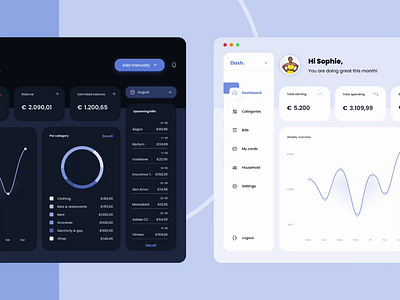 Dark & light theme financial dashboard animation app application design dark theme dark theme dashboard dashboard application desktop app desktop application figma finance app financial application financial dashboard financial household app household app household dashboard light theme light theme dashboard tablet app tablet application ui