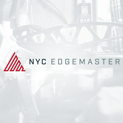 NYC Edgemaster Logo branding clean design flat graphic design hockey illustration line logo minimal new york nyc sharp skates sports strong vector